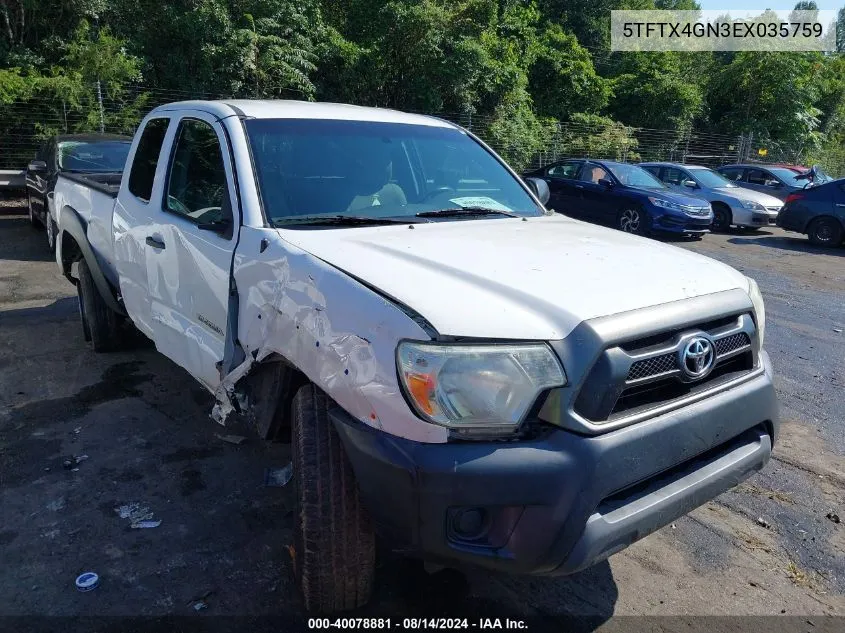 2014 Toyota Tacoma Prerunner VIN: 5TFTX4GN3EX035759 Lot: 40078881