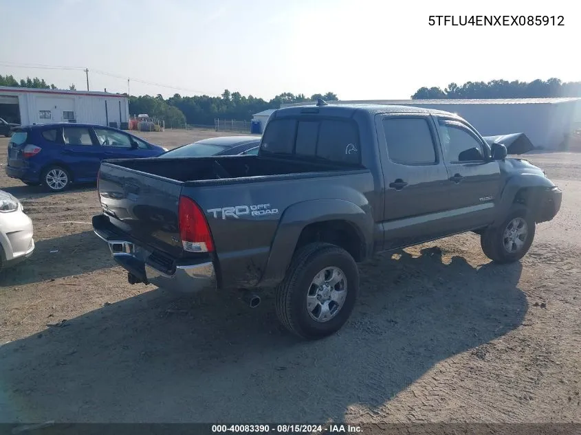 2014 Toyota Tacoma Double Cab VIN: 5TFLU4ENXEX085912 Lot: 40083390