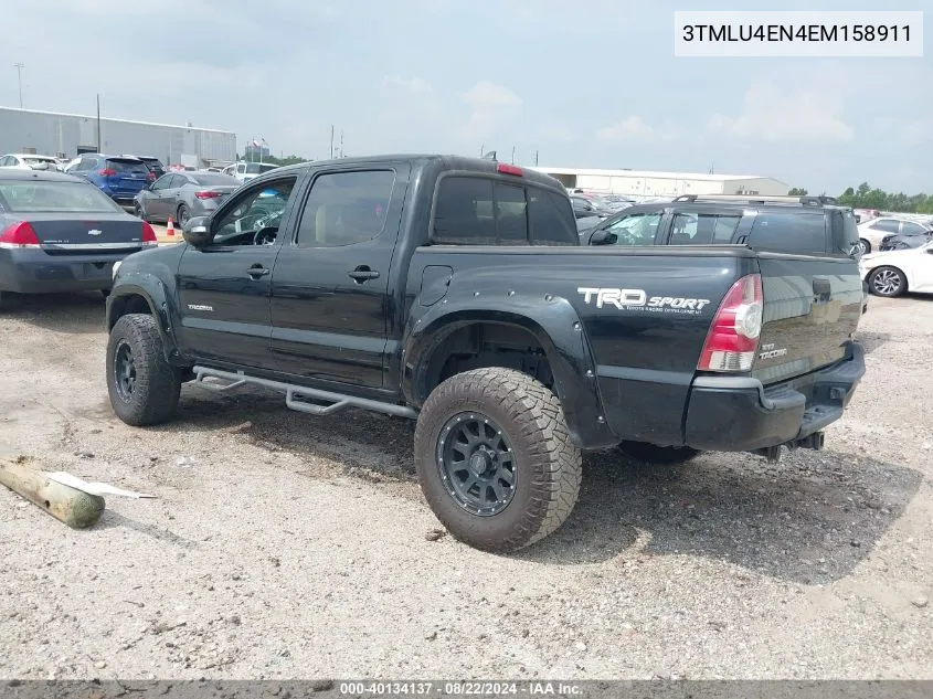 2014 Toyota Tacoma Base V6 VIN: 3TMLU4EN4EM158911 Lot: 40134137