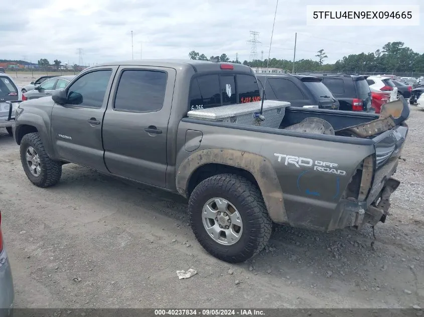 2014 Toyota Tacoma Double Cab VIN: 5TFLU4EN9EX094665 Lot: 40237834