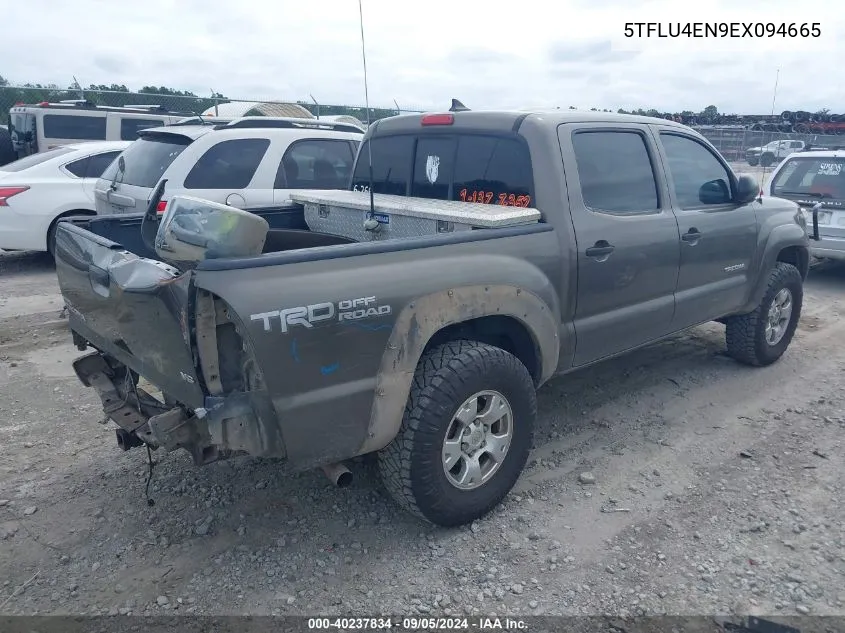 2014 Toyota Tacoma Double Cab VIN: 5TFLU4EN9EX094665 Lot: 40237834