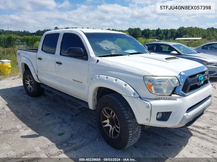 2014 Toyota Tacoma Prerunner V6 VIN: 5TFJU4GN8EX057398 Lot: 40239655