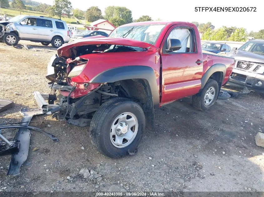 2014 Toyota Tacoma VIN: 5TFPX4EN9EX020672 Lot: 40243305