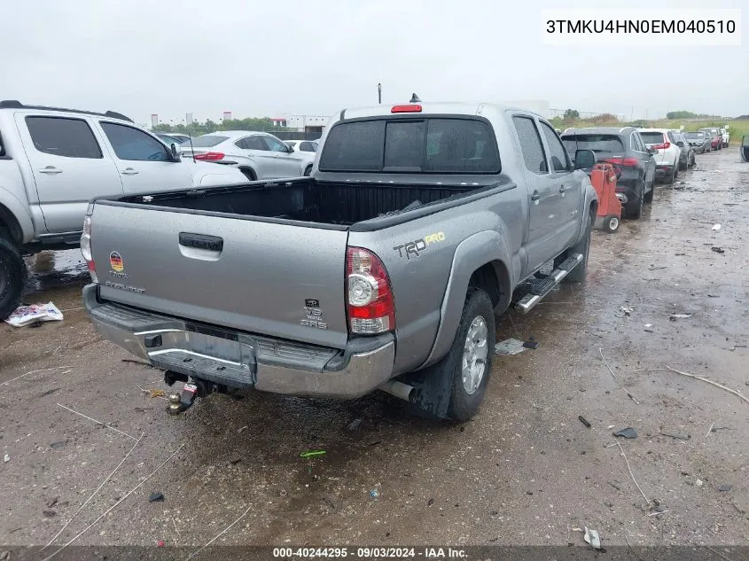 2014 Toyota Tacoma Prerunner V6 VIN: 3TMKU4HN0EM040510 Lot: 40244295