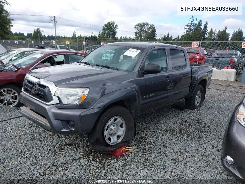 2014 Toyota Tacoma Prerunner VIN: 5TFJX4GN8EX033660 Lot: 40328797