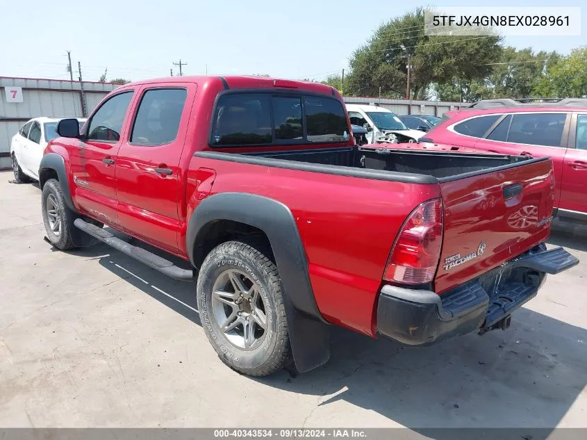 2014 Toyota Tacoma Prerunner VIN: 5TFJX4GN8EX028961 Lot: 40343534