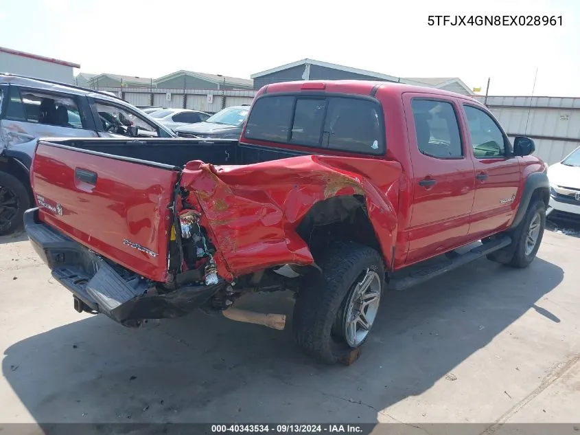 2014 Toyota Tacoma Prerunner VIN: 5TFJX4GN8EX028961 Lot: 40343534