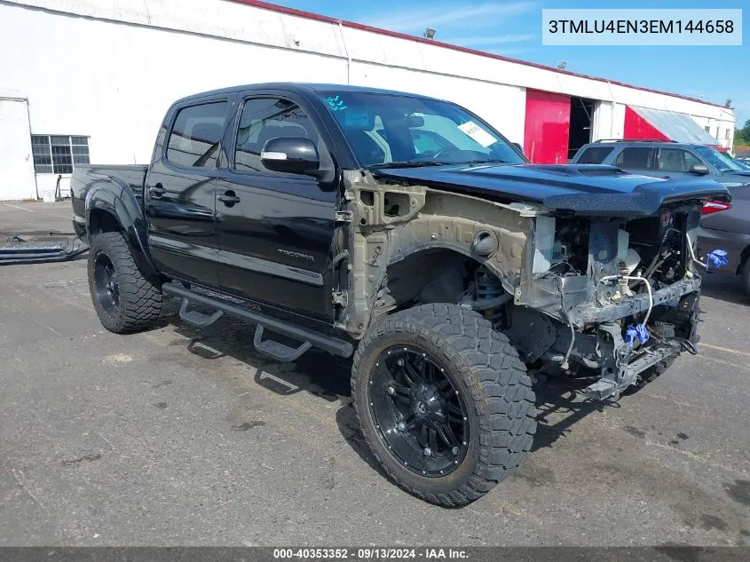 2014 Toyota Tacoma Base V6 VIN: 3TMLU4EN3EM144658 Lot: 40353352