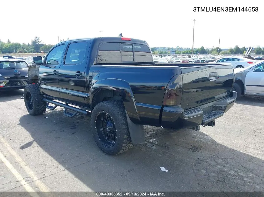 2014 Toyota Tacoma Base V6 VIN: 3TMLU4EN3EM144658 Lot: 40353352