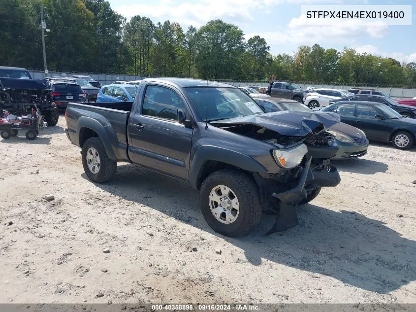 2014 Toyota Tacoma VIN: 5TFPX4EN4EX019400 Lot: 40358898