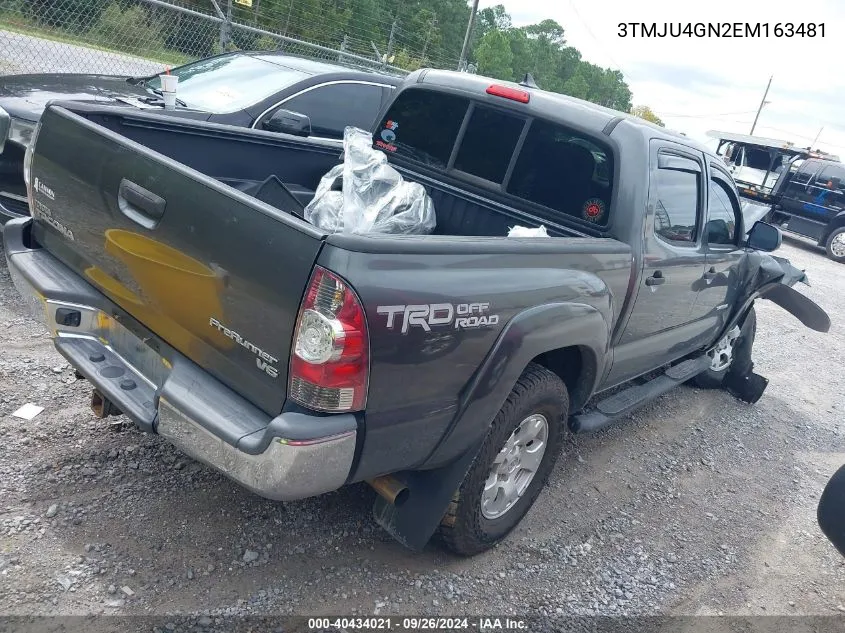 2014 Toyota Tacoma Prerunner V6 VIN: 3TMJU4GN2EM163481 Lot: 40434021