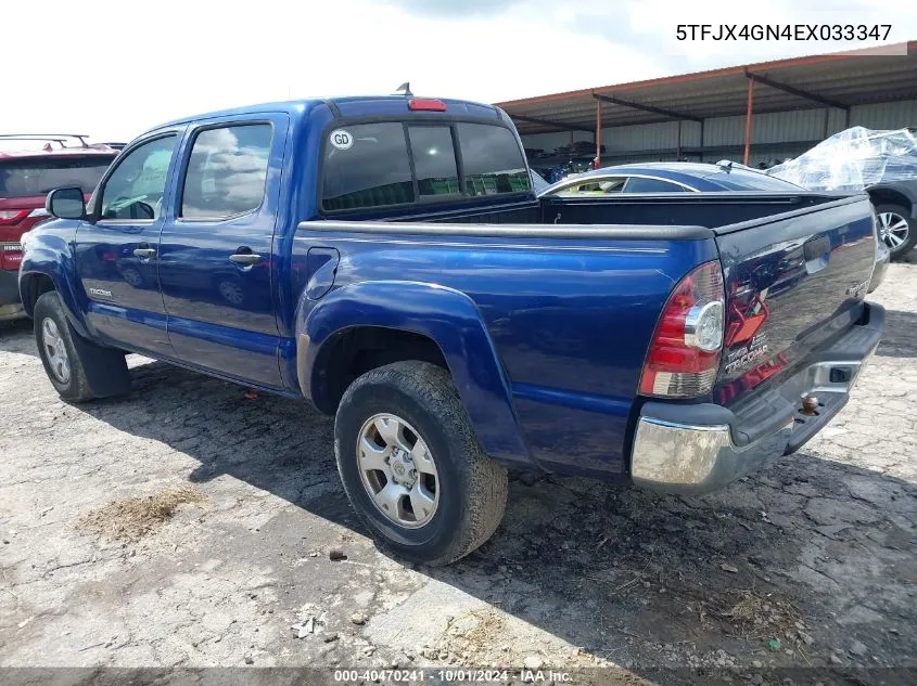 2014 Toyota Tacoma Prerunner VIN: 5TFJX4GN4EX033347 Lot: 40470241