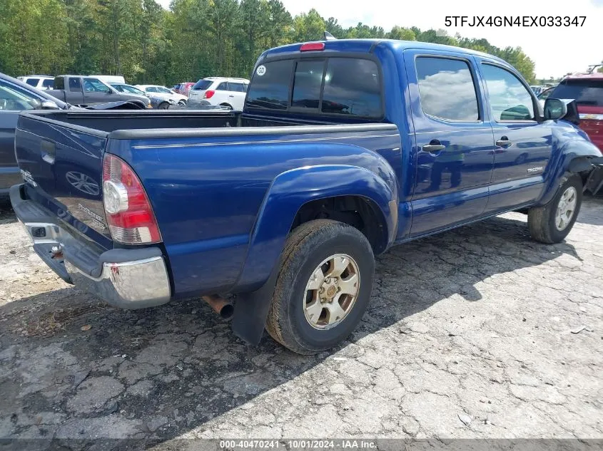 2014 Toyota Tacoma Prerunner VIN: 5TFJX4GN4EX033347 Lot: 40470241