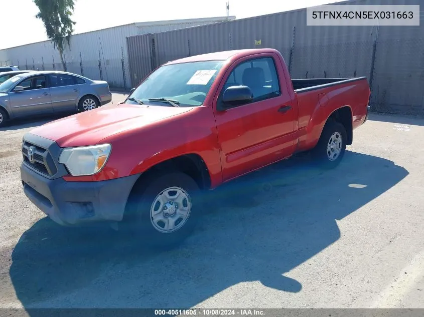 2014 Toyota Tacoma VIN: 5TFNX4CN5EX031663 Lot: 40684268