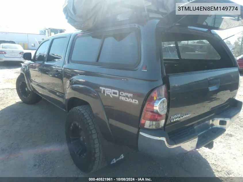 2014 Toyota Tacoma Base V6 VIN: 3TMLU4EN8EM149774 Lot: 40521961