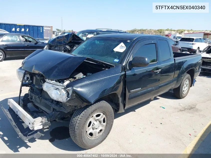 2014 Toyota Tacoma Access Cab VIN: 5TFTX4CN5EX040340 Lot: 40547452