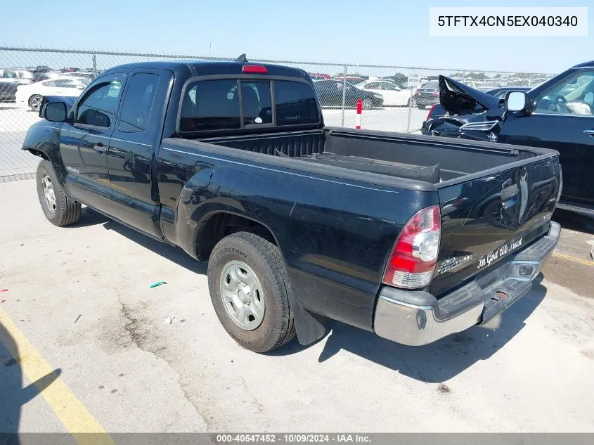 2014 Toyota Tacoma Access Cab VIN: 5TFTX4CN5EX040340 Lot: 40547452