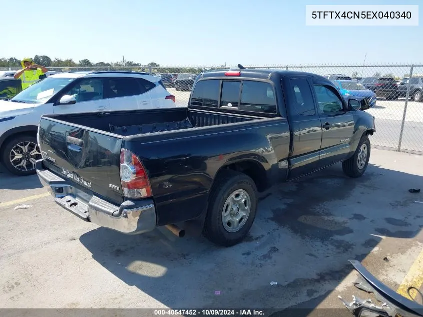 2014 Toyota Tacoma Access Cab VIN: 5TFTX4CN5EX040340 Lot: 40547452