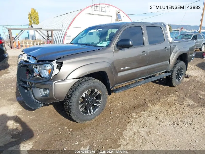 2014 Toyota Tacoma Double Cab VIN: 3TMLU4EN3EM143882 Lot: 40657975