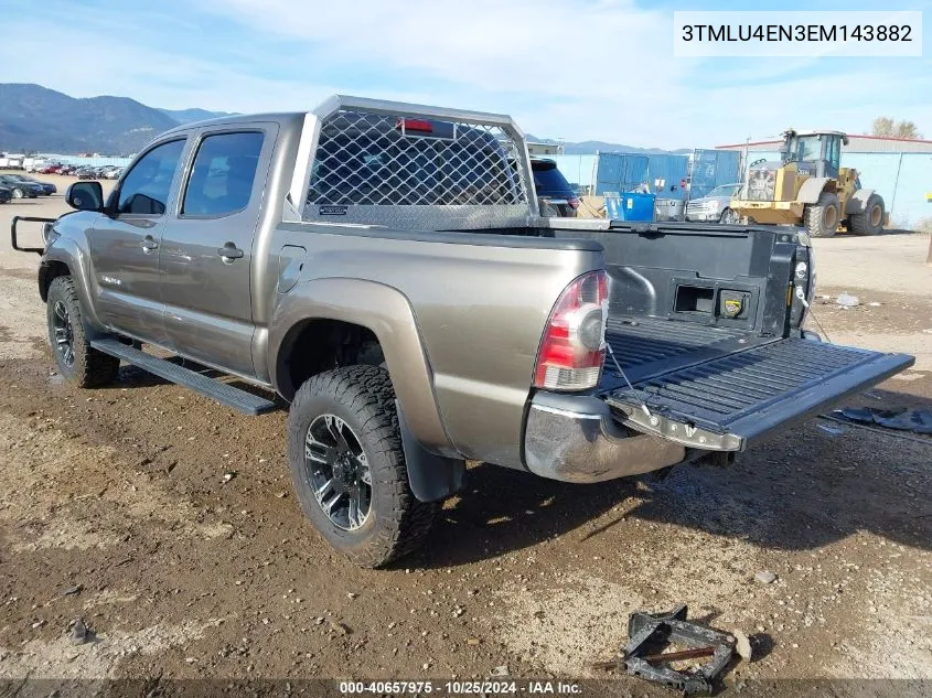 2014 Toyota Tacoma Double Cab VIN: 3TMLU4EN3EM143882 Lot: 40657975