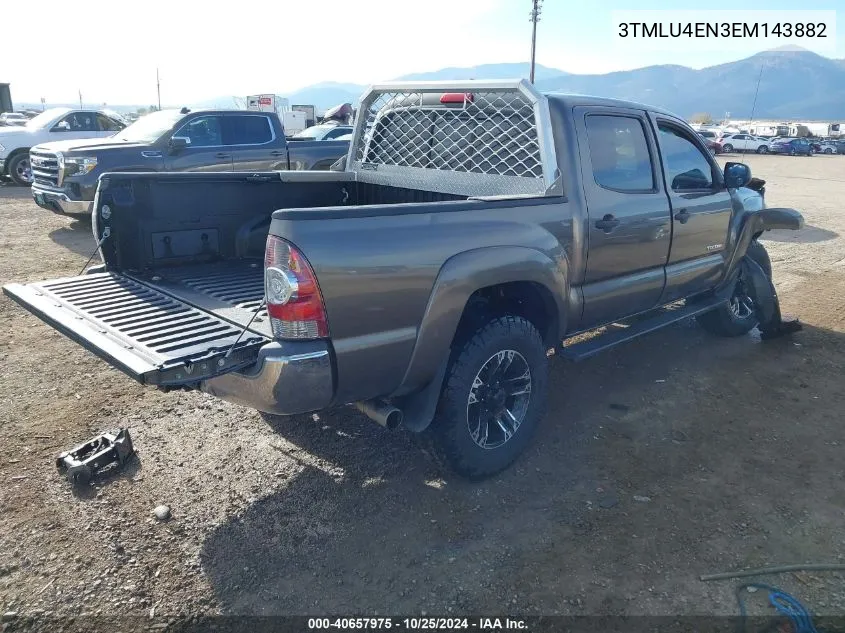 2014 Toyota Tacoma Double Cab VIN: 3TMLU4EN3EM143882 Lot: 40657975