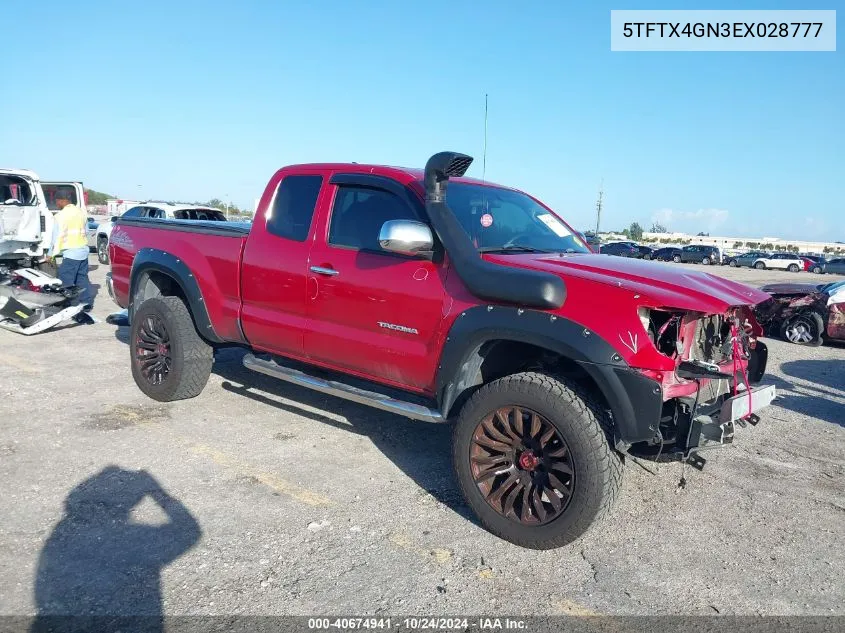 5TFTX4GN3EX028777 2014 Toyota Tacoma Prerunner Access Cab