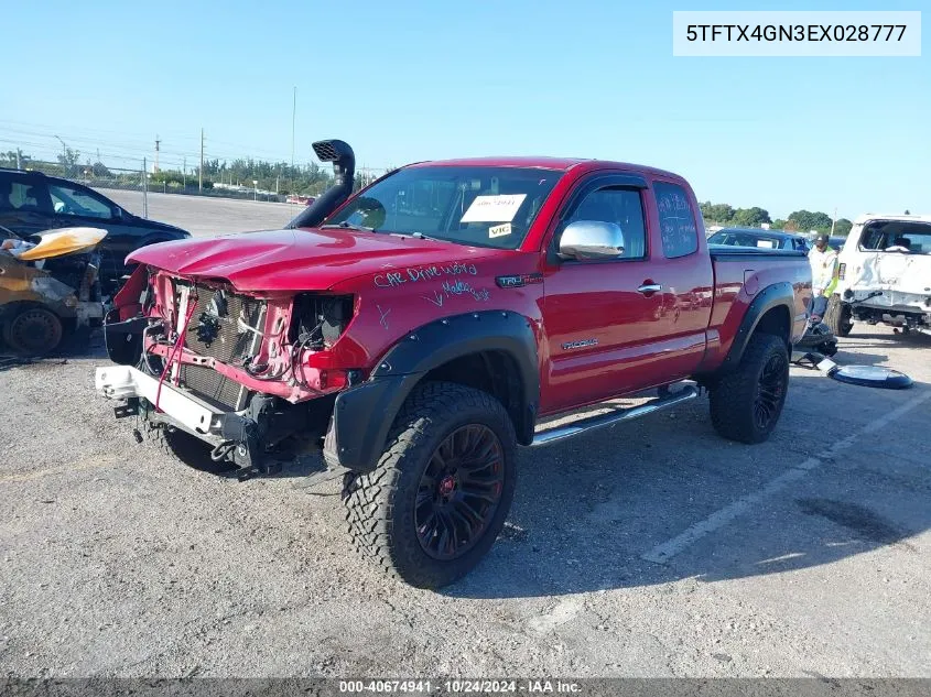 5TFTX4GN3EX028777 2014 Toyota Tacoma Prerunner Access Cab