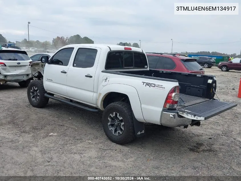 2014 Toyota Tacoma Base V6 VIN: 3TMLU4EN6EM134917 Lot: 40743052