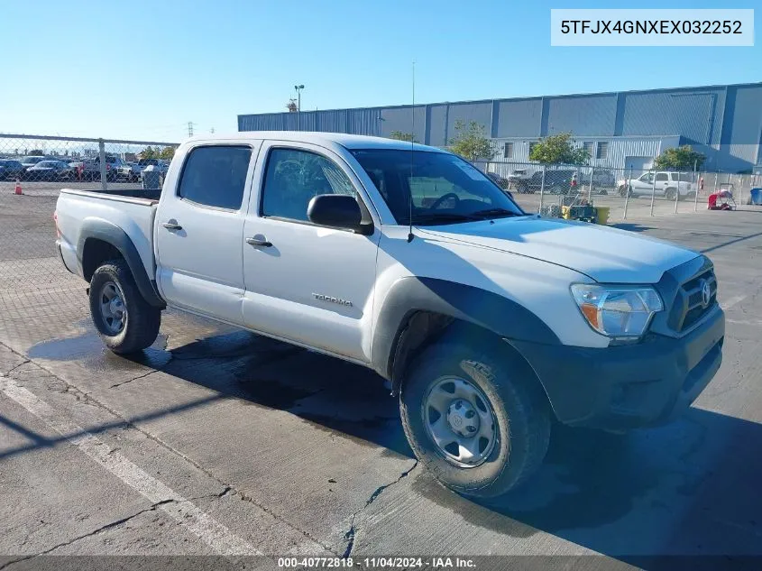 2014 Toyota Tacoma Prerunner VIN: 5TFJX4GNXEX032252 Lot: 40772818