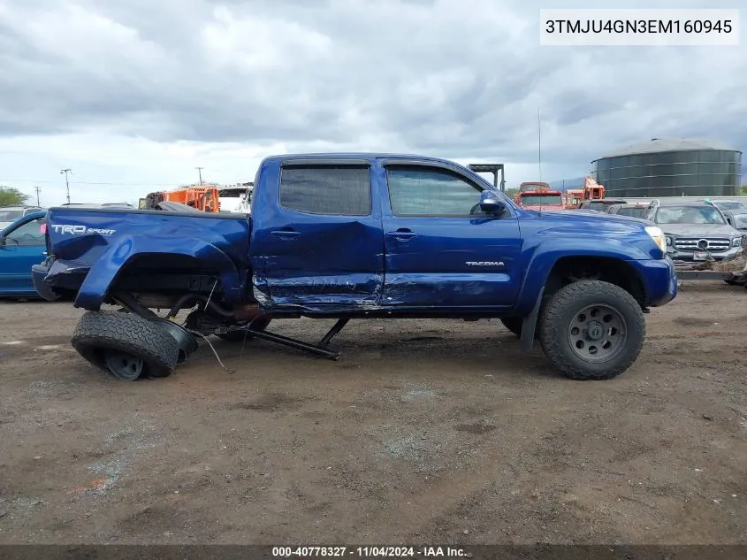 2014 Toyota Tacoma Prerunner V6 VIN: 3TMJU4GN3EM160945 Lot: 40778327