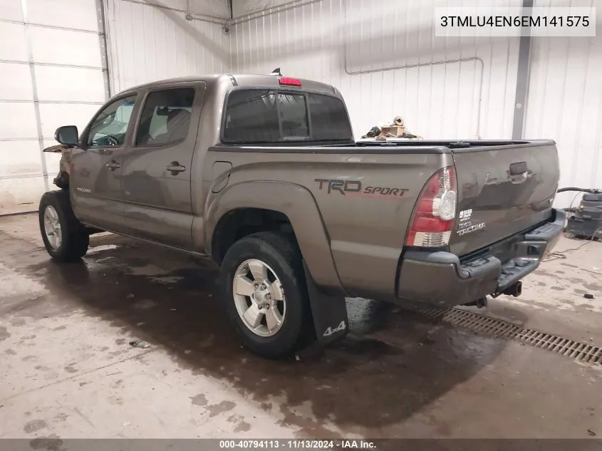 2014 Toyota Tacoma Double Cab VIN: 3TMLU4EN6EM141575 Lot: 40794113