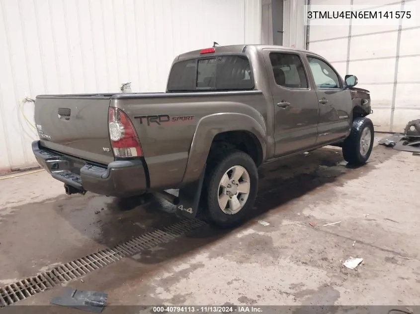 2014 Toyota Tacoma Double Cab VIN: 3TMLU4EN6EM141575 Lot: 40794113