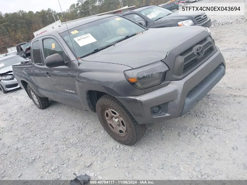 2014 Toyota Tacoma VIN: 5TFTX4CN0EX043694 Lot: 40794117