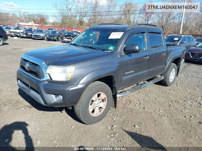 2014 Toyota Tacoma Base V6 VIN: 3TMLU4ENXEM160047 Lot: 40798609