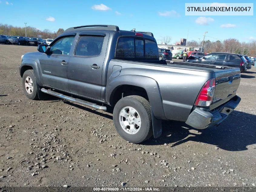 2014 Toyota Tacoma Base V6 VIN: 3TMLU4ENXEM160047 Lot: 40798609