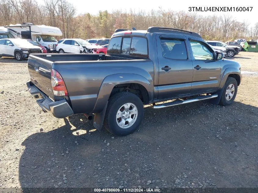 2014 Toyota Tacoma Base V6 VIN: 3TMLU4ENXEM160047 Lot: 40798609