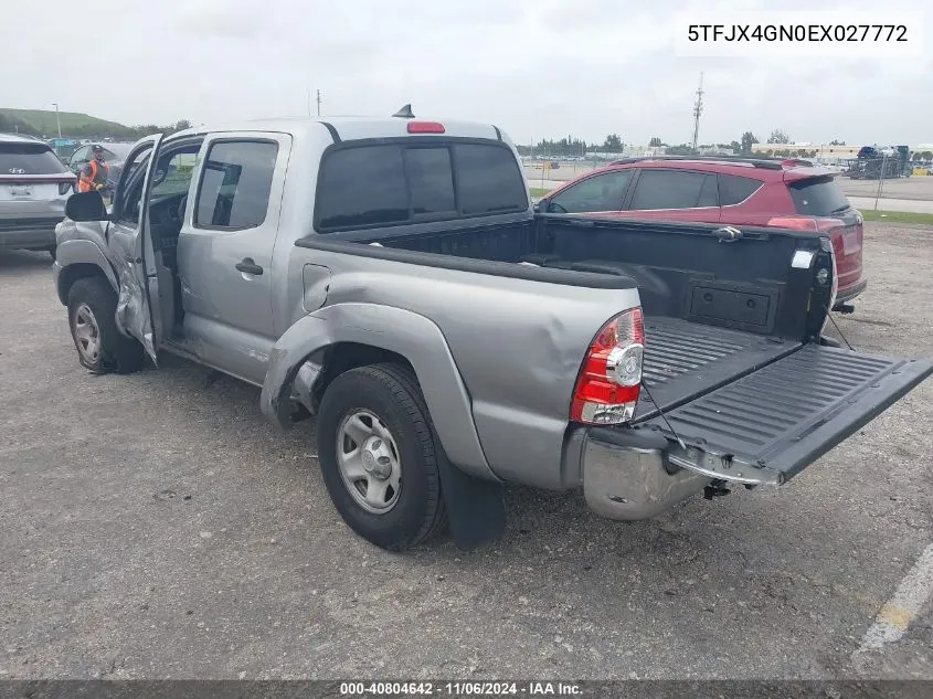 2014 Toyota Tacoma Prerunner VIN: 5TFJX4GN0EX027772 Lot: 40804642