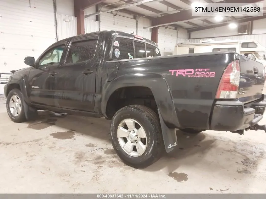 2014 Toyota Tacoma Double Cab VIN: 3TMLU4EN9EM142588 Lot: 40837642