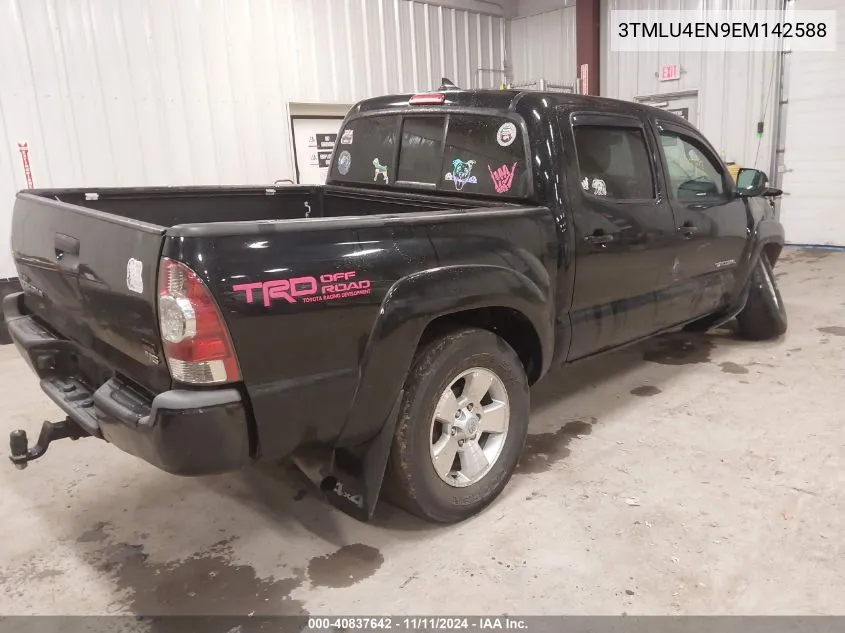 2014 Toyota Tacoma Double Cab VIN: 3TMLU4EN9EM142588 Lot: 40837642