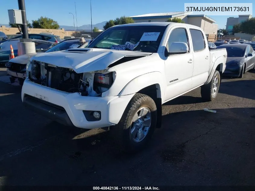 2014 Toyota Tacoma Double Cab Prerunner VIN: 3TMJU4GN1EM173631 Lot: 40842136