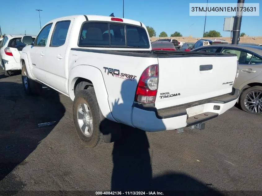 2014 Toyota Tacoma Double Cab Prerunner VIN: 3TMJU4GN1EM173631 Lot: 40842136