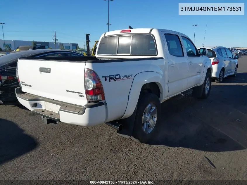 2014 Toyota Tacoma Double Cab Prerunner VIN: 3TMJU4GN1EM173631 Lot: 40842136