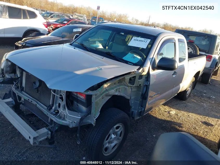 2014 Toyota Tacoma VIN: 5TFTX4CN1EX042540 Lot: 40848012