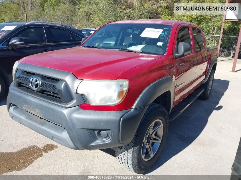 2014 Toyota Tacoma Prerunner V6 VIN: 3TMJU4GN5EM160980 Lot: 40875828