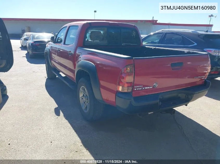 2014 Toyota Tacoma Prerunner V6 VIN: 3TMJU4GN5EM160980 Lot: 40875828