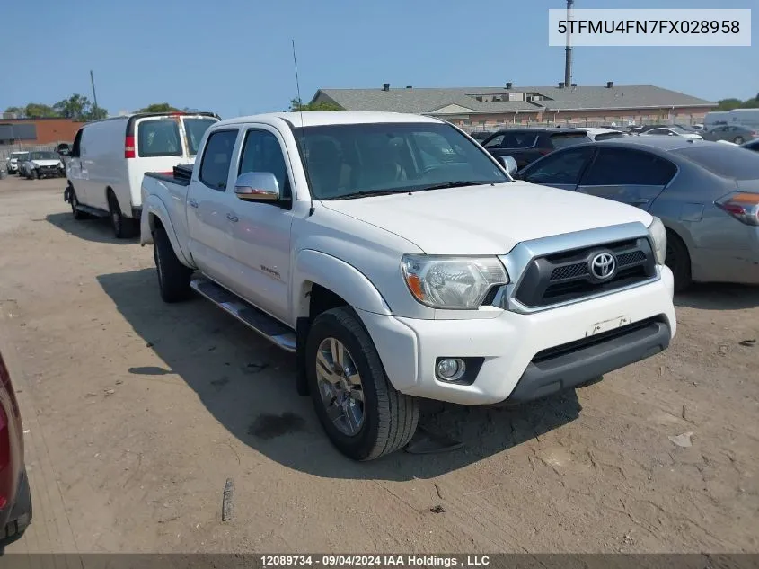 2015 Toyota Tacoma Double Cab Long Bed VIN: 5TFMU4FN7FX028958 Lot: 12089734