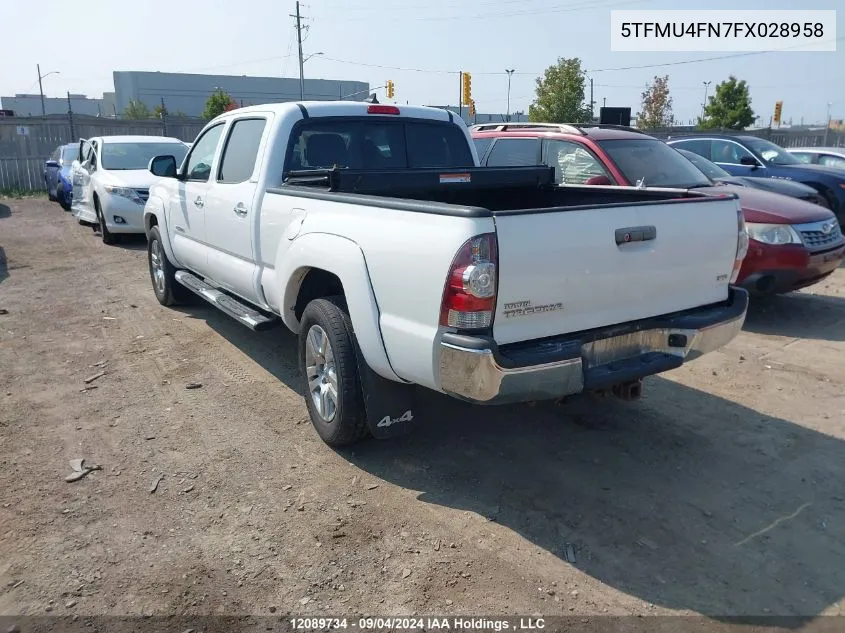 2015 Toyota Tacoma Double Cab Long Bed VIN: 5TFMU4FN7FX028958 Lot: 12089734