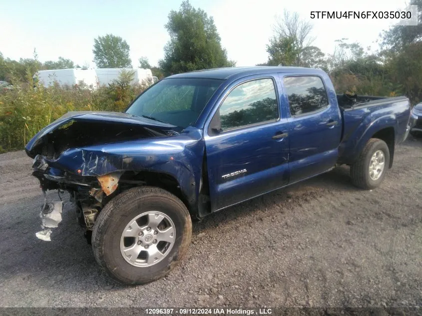 2015 Toyota Tacoma V6 VIN: 5TFMU4FN6FX035030 Lot: 12096397