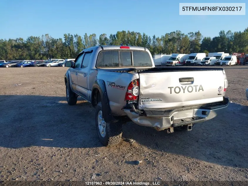 2015 Toyota Tacoma V6 VIN: 5TFMU4FN8FX030217 Lot: 12107963