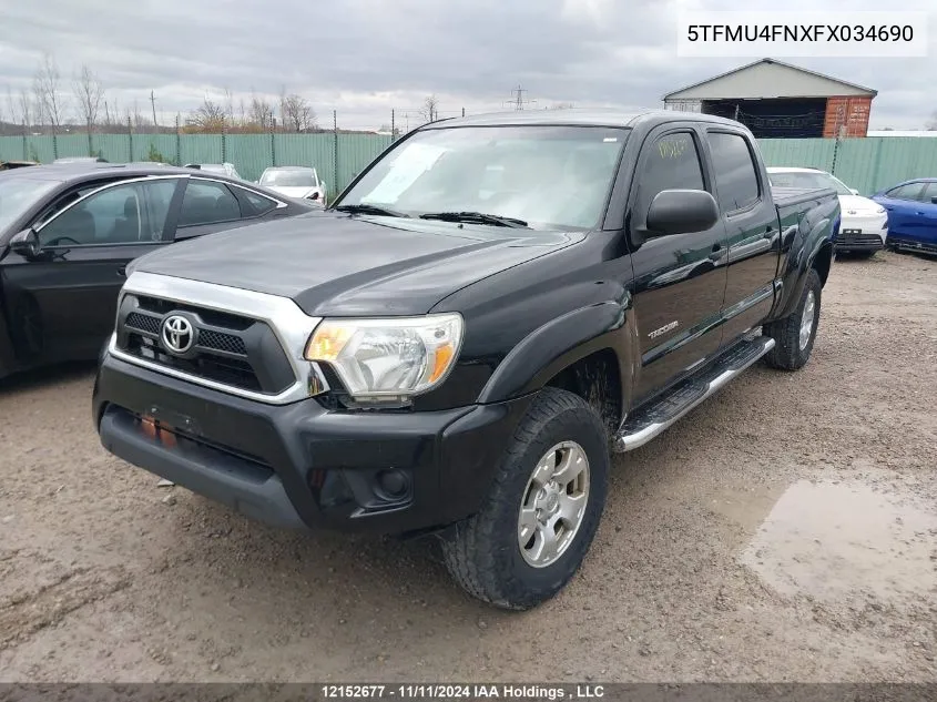 2015 Toyota Tacoma V6 VIN: 5TFMU4FNXFX034690 Lot: 12152677